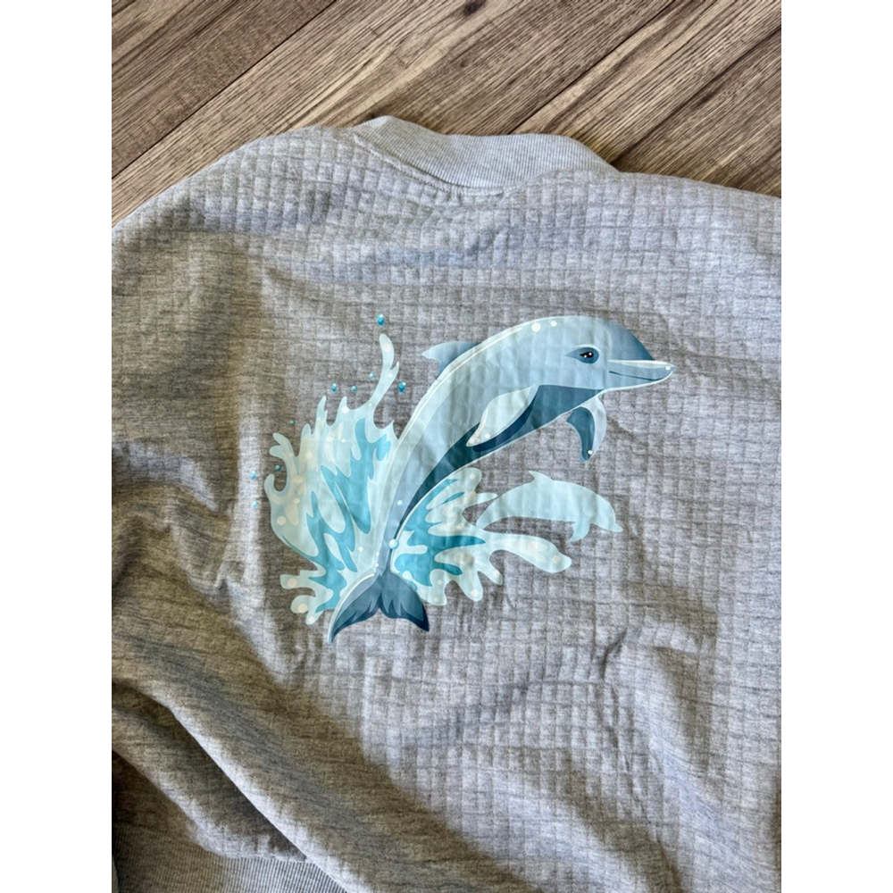 Dolphin Waffle/Bubble Stitched Full Zip Jacket - Ladies XL Fits More M/Lg - Picture 6 of 6